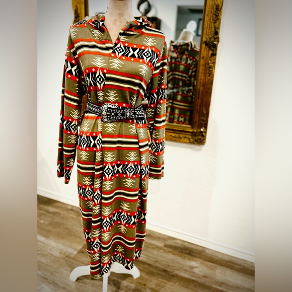 ROUGE COLLECTION Sweaters - Aztec Southwestern Cowboy Rodeo Cardigan Kimono Hooded Tribal Duster size 2X